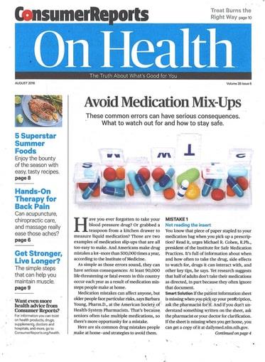 Consumer Reports On Health Magazine