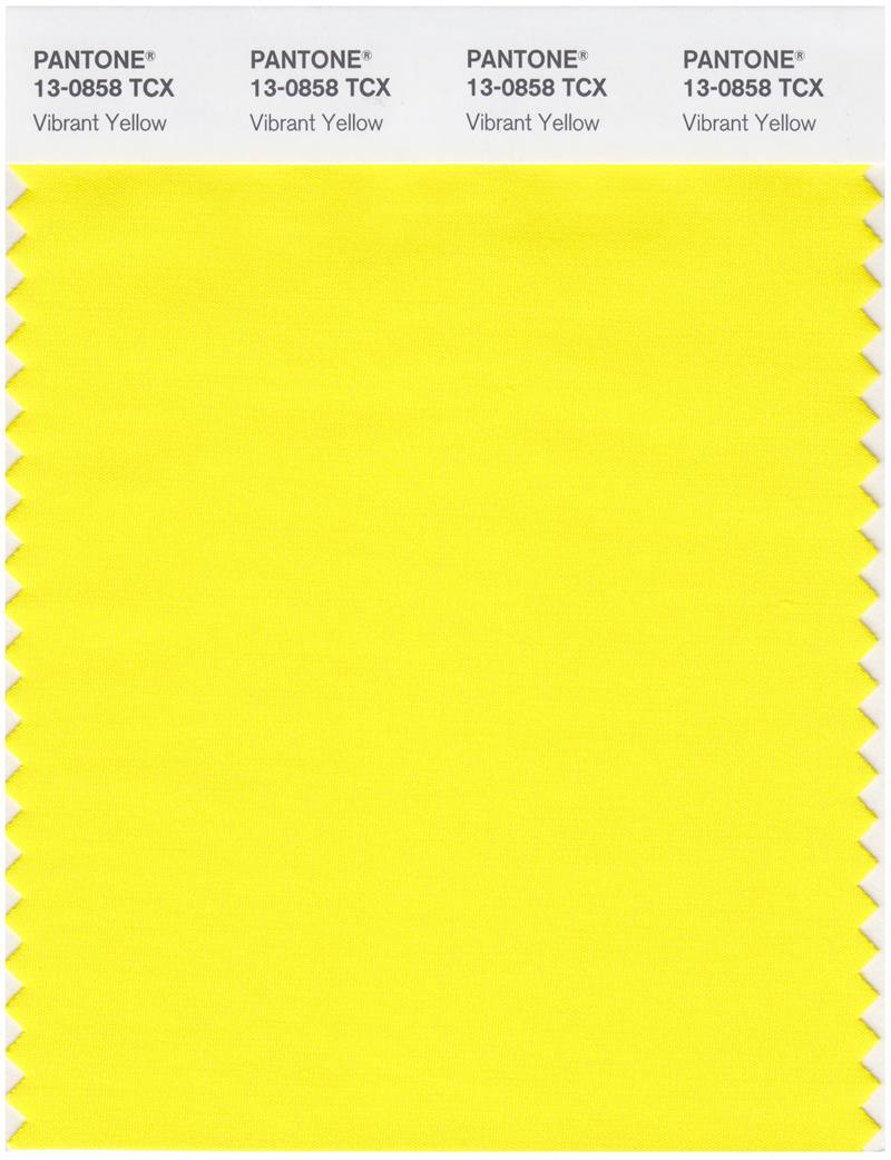 Pantone Smart 13-0858 TCX Color Swatch Card | Vibrant Yellow 