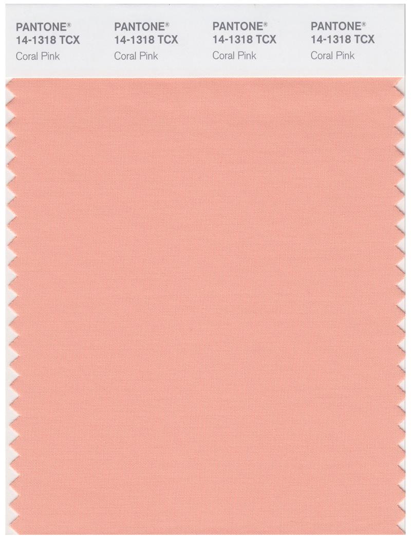 Pantone Smart 14-1318 TCX Color Swatch Card | Coral Pink 