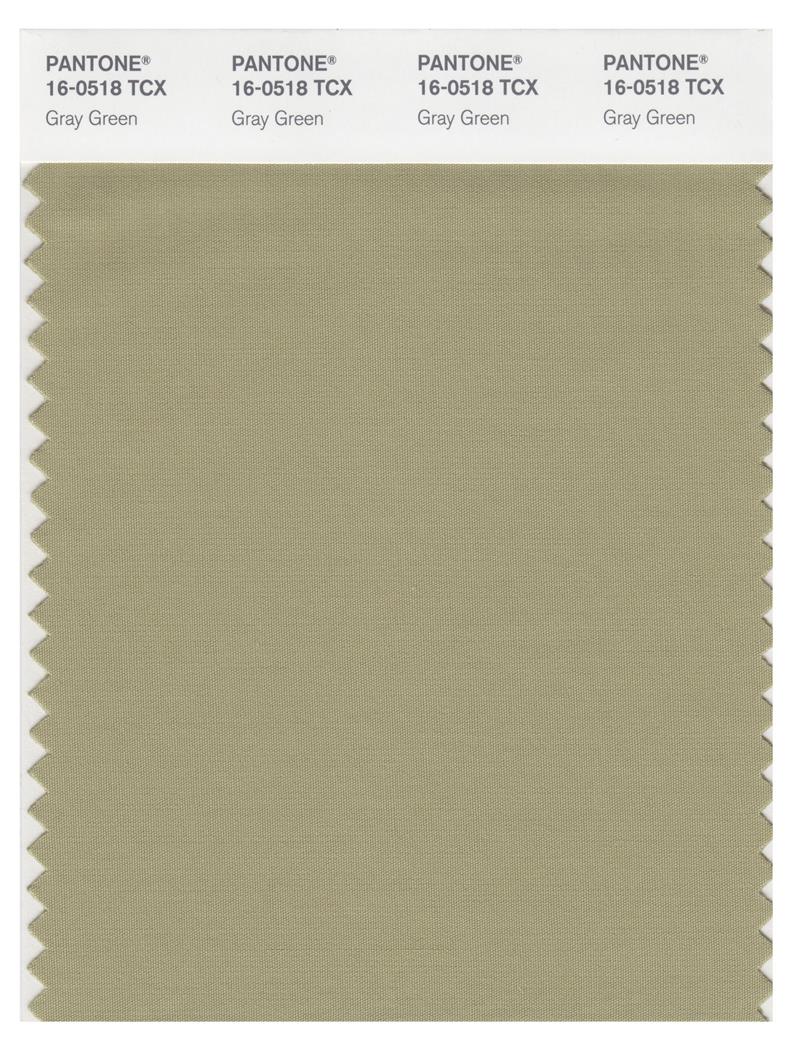 Pantone Smart 16-0518 TCX Color Swatch Card | Gray Green 