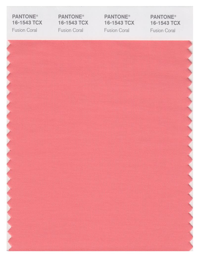 Pantone Smart 16-1543 TCX Color Swatch Card | Fusion Coral 