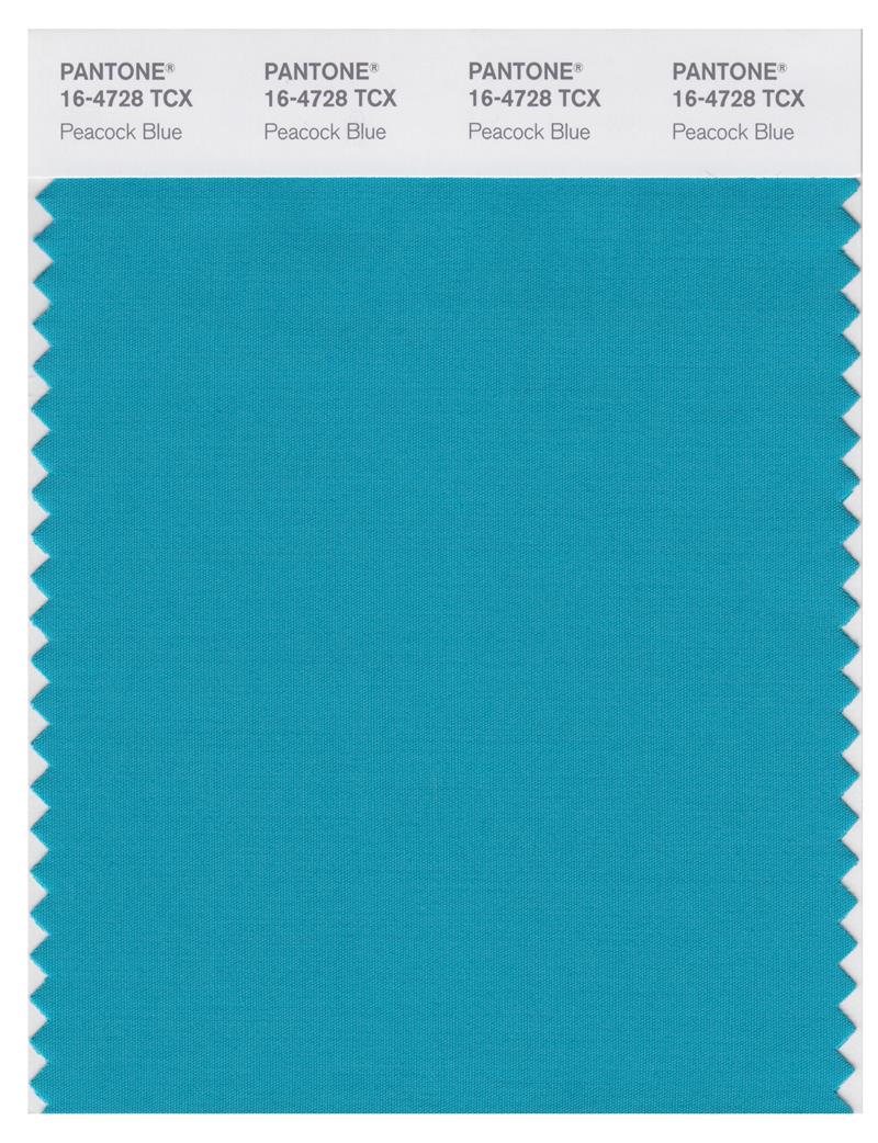 Pantone Smart 16-4728 TCX Color Swatch Card | Peacock Blue 