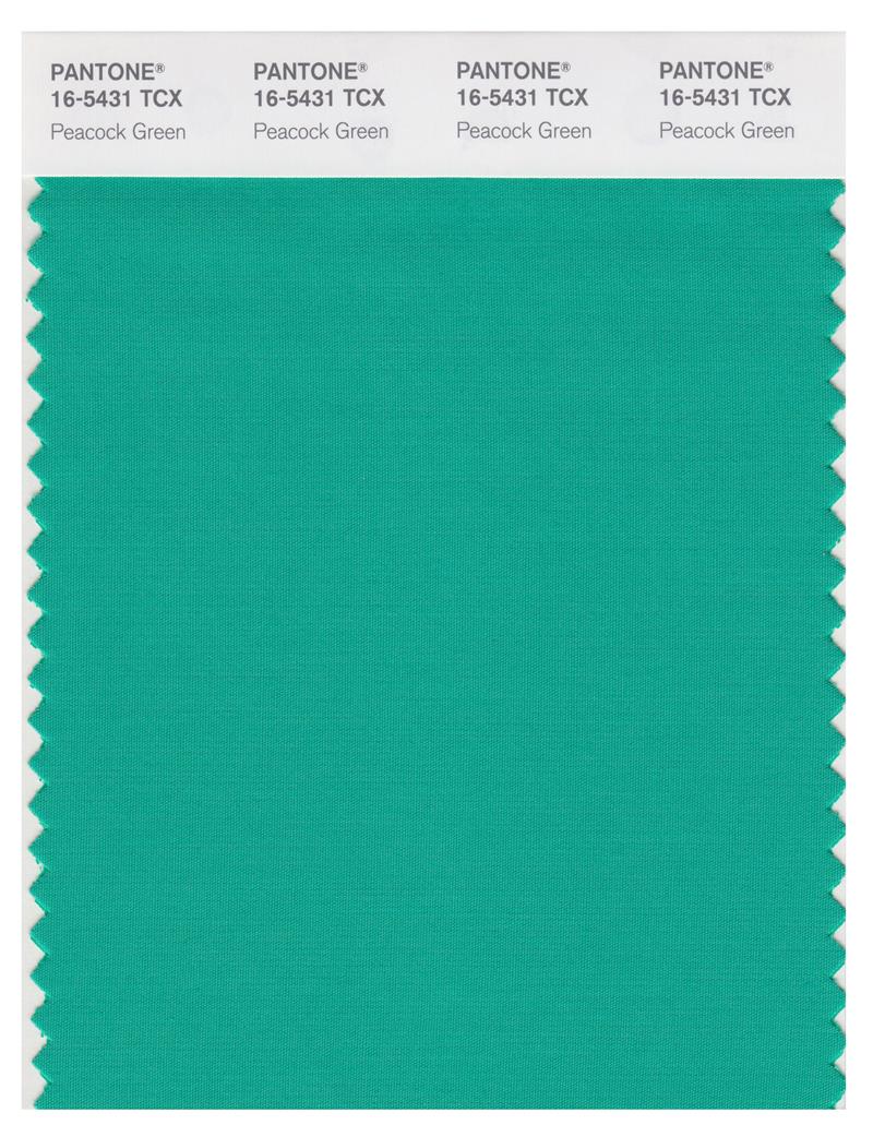 Pantone Smart 16-5431 TCX Color Swatch Card | Peacock Green 