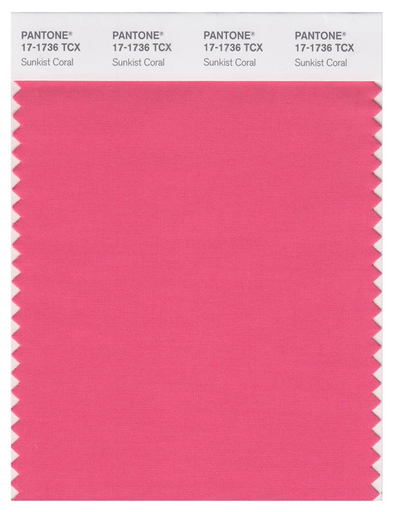 Pantone Smart 17-1736 TCX Color Swatch Card | Sunkist Coral 