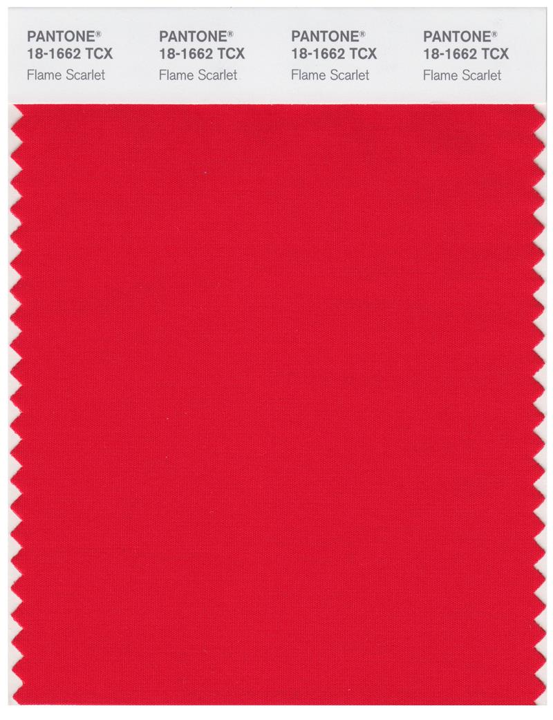 Pantone Smart 18-1662 TCX Color Swatch Card | Flame Scarlet 