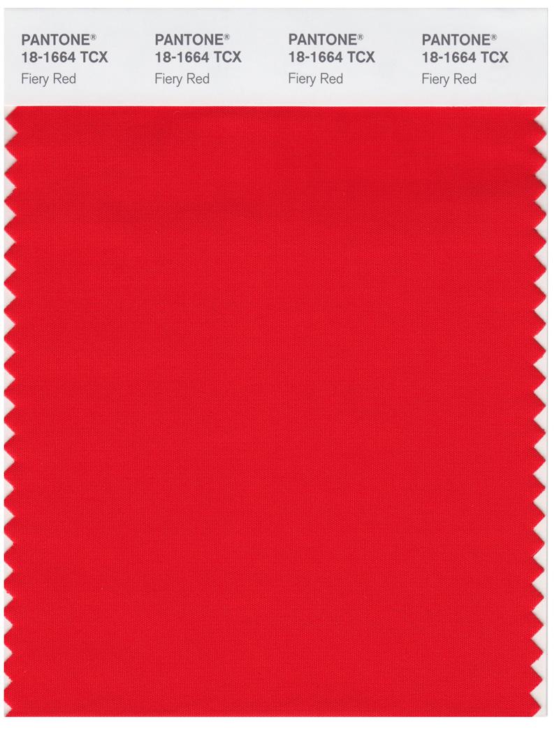 Pantone Smart 18-1664 TCX Color Swatch Card | Fiery Red 