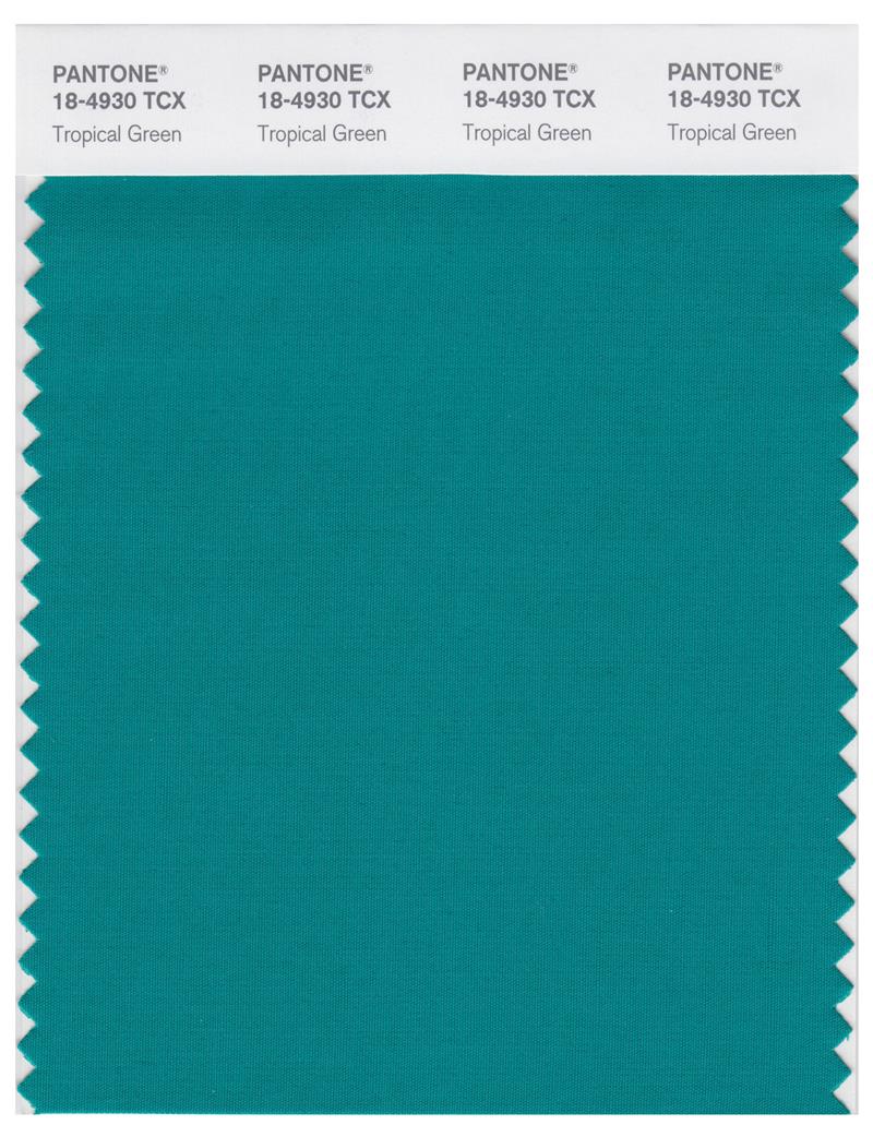 Pantone Smart 18-4930 TCX Color Swatch Card | Tropical Green 