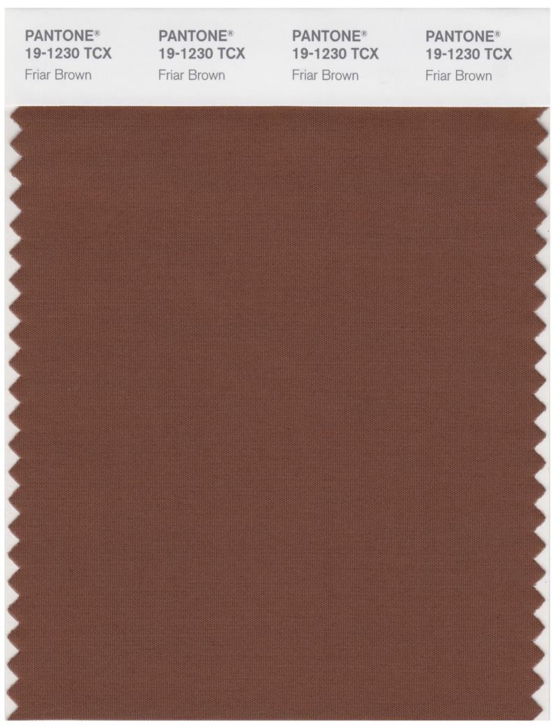 Pantone Smart 19-1230 TCX Color Swatch Card | Friar Brown 