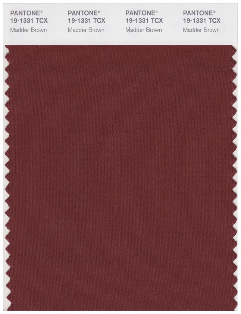 Pantone Smart 19-1331 TCX Color Swatch Card | Madder Brown 