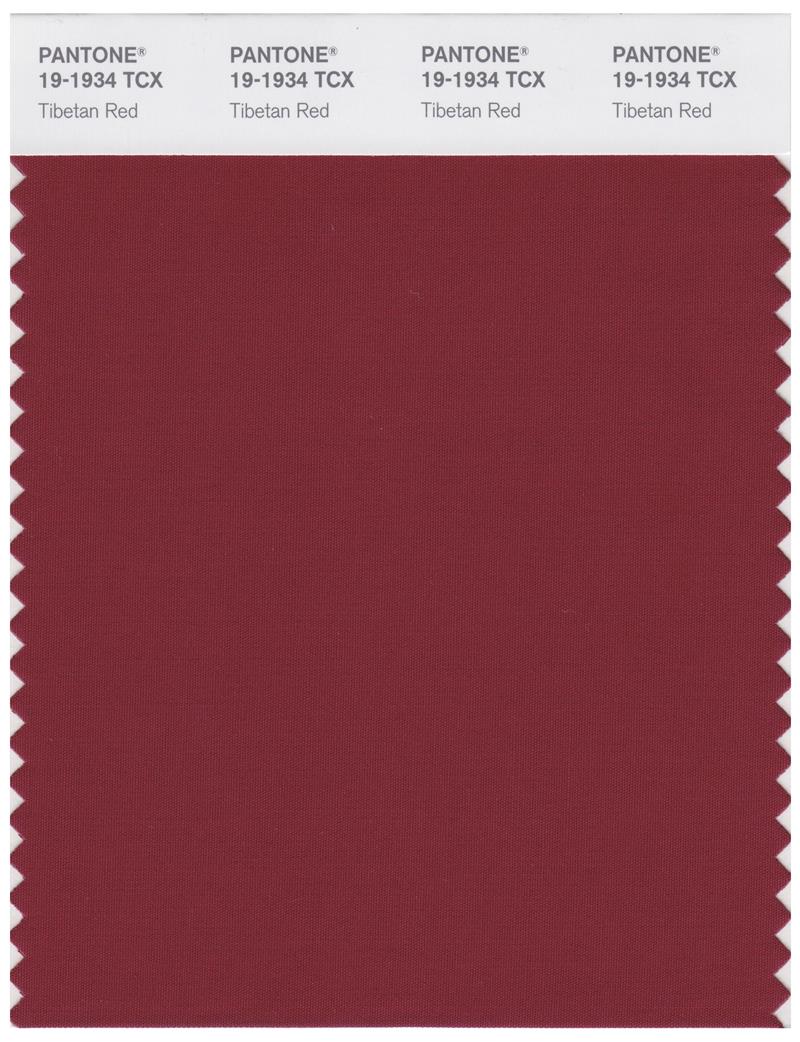 Pantone Smart 19-1934 TCX Color Swatch Card | Tibetan Red 