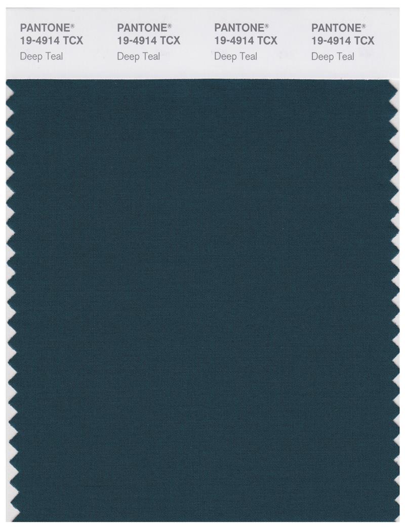 Pantone Smart 19-4914 TCX Color Swatch Card | Deep Teal 