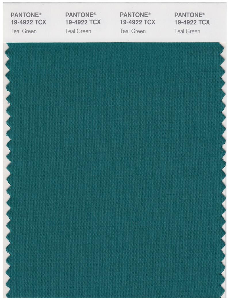 Pantone Smart 19-4922 TCX Color Swatch Card | Teal Green 