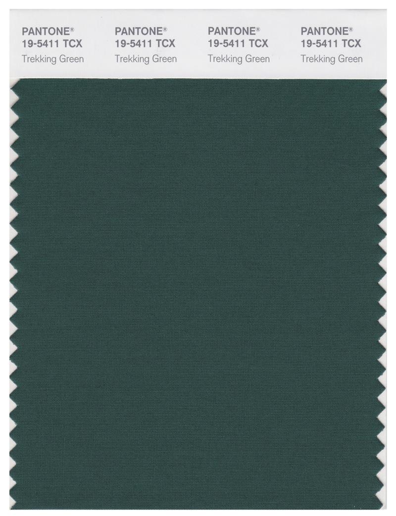 Pantone Smart 19-5411 TCX Color Swatch Card | Trekking Green 