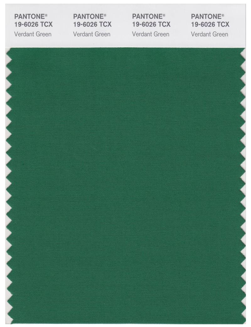 Pantone Smart 19-6026 TCX Color Swatch Card | Verdant Green 