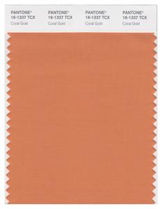 Pantone Smart 16-1337 TCX Color Swatch Card | Coral Gold 