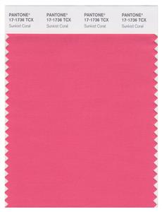 Pantone Smart 17-1736 TCX Color Swatch Card | Sunkist Coral 