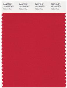 Pantone Smart 19-1663 TCX Color Swatch Card | Ribbon Red 